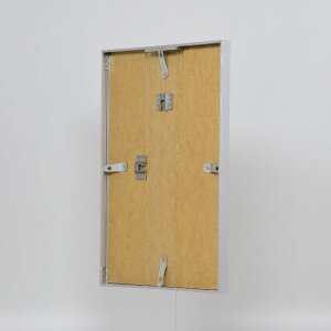 Ramka na zdjęcia z aluminium, seria 2, szkło muzealne, srebrna, 50x75 cm