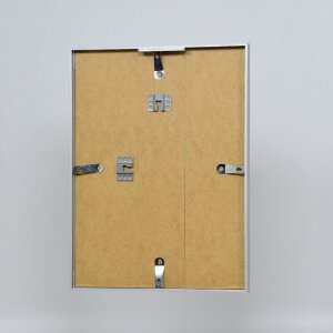 Ramka na zdjęcia z aluminium, seria 2, szkło muzealne, srebrna, 50x75 cm