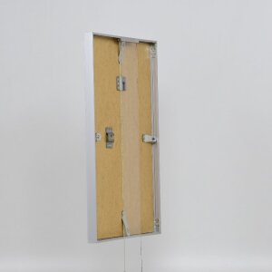 Ramka na zdjęcia z aluminium, seria 2, szkło muzealne, srebrna, 50x75 cm