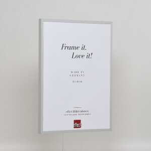 Ramka na zdjęcia z aluminium, seria 2, szkło muzealne, srebrna, 50x75 cm