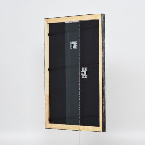 Ramka na zdjęcia z drewna Effect Profil 40 srebrna 25x60 cm z szkłem muzealnym