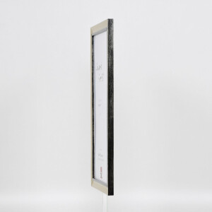 Ramka na zdjęcia z drewna Effect Profil 40 srebrna 25x60 cm z szkłem muzealnym