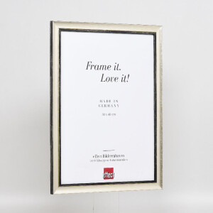 Ramka na zdjęcia z drewna Effect Profil 40 srebrna 25x60 cm z szkłem muzealnym