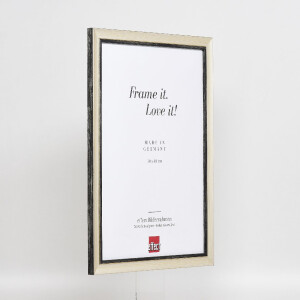 Ramka na zdjęcia z drewna Effect Profil 40 srebrna 25x60 cm z szkłem muzealnym