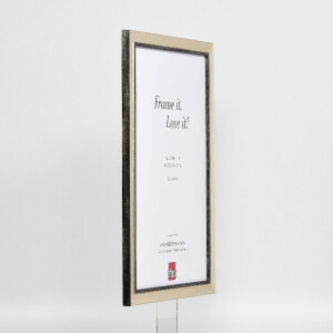 Ramka na zdjęcia z drewna Effect Profil 40 srebrna 25x60 cm z szkłem muzealnym