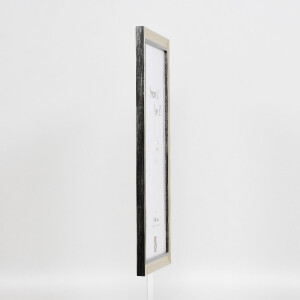 Ramka na zdjęcia z drewna Effect Profil 40 srebrna 25x60 cm z szkłem muzealnym