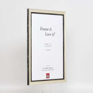 Ramka na zdjęcia z drewna Profil 40 srebrna 25x70 cm z szkłem muzealnym