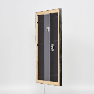 Ramka na zdjęcia z drewna Profil 40 srebrna 25x80 cm z szkłem muzealnym – Effect