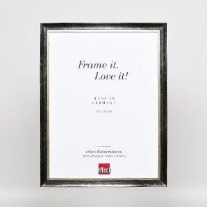 Ramka na zdjęcia z drewna Effect Profil 40 Platin 30x30 cm z szkłem muzealnym