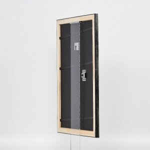 Ramka na zdjęcia z drewna, profil 40, platynowa, 35x100 cm, szkło muzealne – Effect