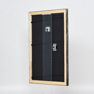 Rama na zdjęcia z drewna, profil 40, srebrna, 61x91,5 cm, szkło muzealne – Effect