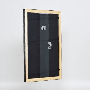 Rama na zdjęcia z drewna, profil 40, srebrna, 61x91,5 cm, szkło muzealne – Effect