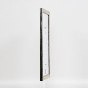 Rama na zdjęcia z drewna, profil 40, srebrna, 61x91,5 cm, szkło muzealne – Effect