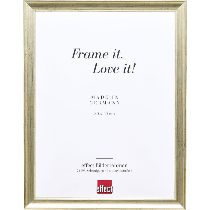 Ramka na zdjęcia z drewna Profil 41, antyk srebrny, 25x50 cm, szkło muzealne