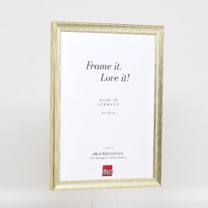 Ramka na zdjęcia z drewna Effect, profil 41, antyk srebrny, 25x70 cm, szkło muzealne