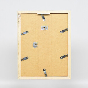 Ramka na zdjęcia z drewna Profil 41, srebrna, 25x80 cm, z szkłem muzealnym