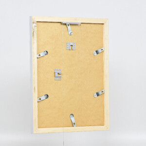 Ramka na zdjęcia z drewna Profil 41, srebrna, 25x80 cm, z szkłem muzealnym