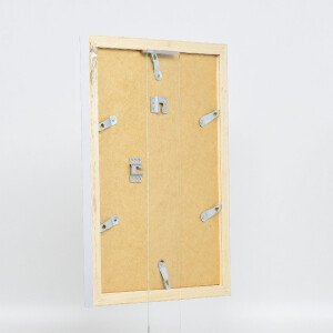 Ramka na zdjęcia z drewna Profil 41, srebrna, 25x80 cm, z szkłem muzealnym