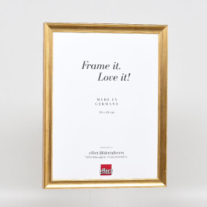 Ramka na zdjęcia z drewna „Profil 41” w kolorze antyk złoty, 27x48 cm, szkło muzealne