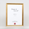 Ramka na zdjęcia z drewna „Profil 41” w kolorze antyk złoty, 27x48 cm, szkło muzealne