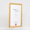 Ramka na zdjęcia z drewna „Profil 41” w kolorze antyk złoty, 27x48 cm, szkło muzealne