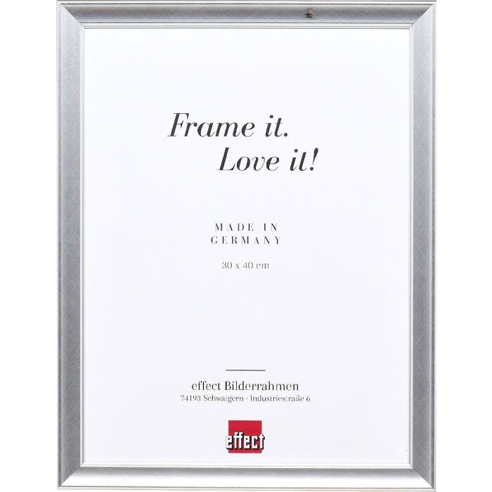 Ramka na zdjęcia z drewna Profil 41, srebrna 30x30 cm, szkło muzealne