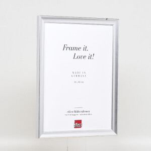 Ramka na zdjęcia z drewna Profil 41, srebrna, 45x60 cm, szkło muzealne