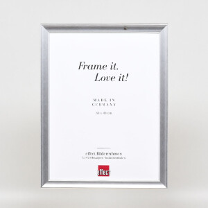 Ramka na zdjęcia z drewna Effect Profil 41, srebrna, 60x80 cm, szkło muzealne