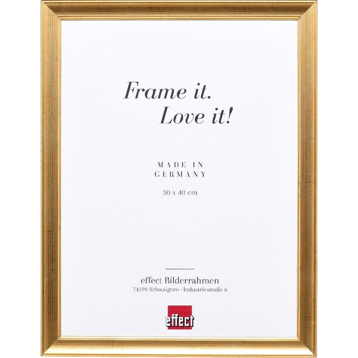 Ramka na zdjęcia z drewna Profil 41, antyk złoty, 70x100 cm, szkło muzealne – Effect