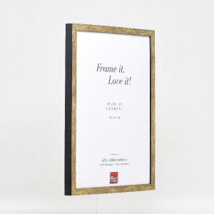 Ramka na zdjęcia z drewna Effect Profil 42 z szkłem muzealnym, antyk złoty, 7x10 cm