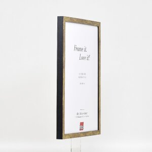 Ramka na zdjęcia z drewna, profil 42, szkło muzealne antyk-złoto 23x70 cm – Effect