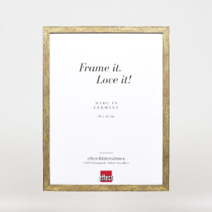 Ramka na zdjęcia z drewna, profil 42, szkło muzealne, złoto antycznego