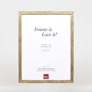 Ramka na zdjęcia Effect – drewno profil 42, szkło muzealne, antyk złoty 50x100 cm