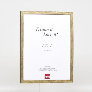 Ramka na zdjęcia Effect – drewno profil 42, szkło muzealne, antyk złoty 50x100 cm