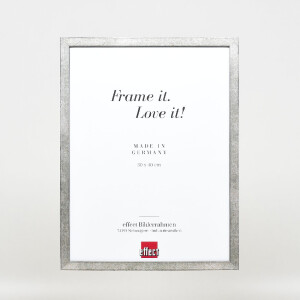 Effect – ramka na zdjęcia z drewna profilowego 42, szkło muzeum srebrne 50x50 cm