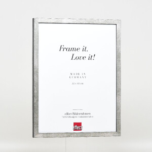 Effect – ramka na zdjęcia z drewna profilowego 42, szkło muzeum srebrne 50x50 cm