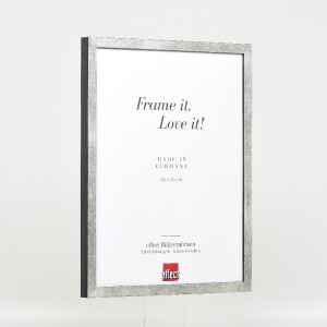 Effect – ramka na zdjęcia z drewna profilowego 42, szkło muzeum srebrne 50x50 cm