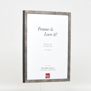 Ramka na zdjęcia z drewna, profil 42, szkło muzealne, anthrazit, 50x60 cm