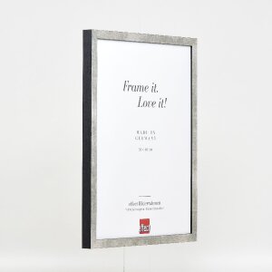 Ramka na zdjęcia z drewna, profil 42, szkło muzealne, srebrna, 59,4x84,1 cm