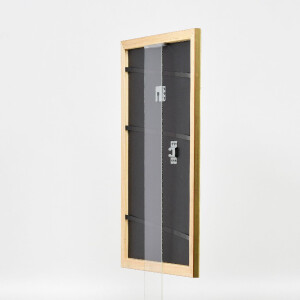 Ramka na zdjęcia z drewna Profil 43 złota 13x18 cm z szkłem muzealnym