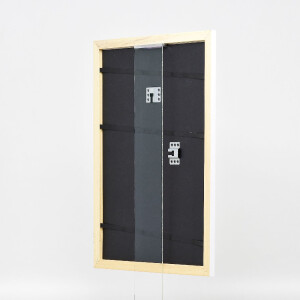 Ramka na zdjęcia z drewna Profil 43, biała, matowa, 15x20 cm, z szkłem muzealnym