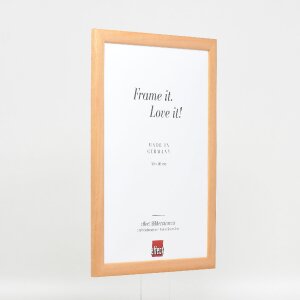 Ramka na zdjęcia z drewna Profil 43 naturalne 18x24 cm z szkłem muzealnym