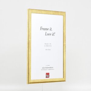 Ramka na zdjęcia z drewna Profil 43 złoty 20x30 cm z szkłem muzealnym