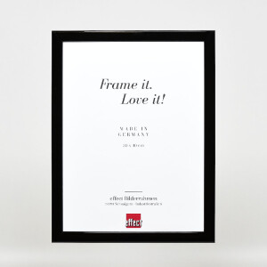 Rama na zdjęcia z drewna Effect, profil 43, czarny lakier matowy, 25x35 cm, szkło muzealne