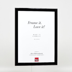 Rama na zdjęcia z drewna Effect, profil 43, czarny lakier matowy, 25x35 cm, szkło muzealne