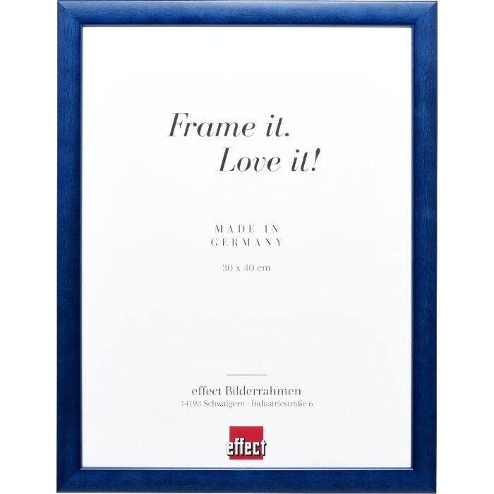 Ramka na zdjęcia z drewna Effect Profil 43, royalblau, 28x35 cm, szkło muzealne