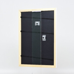 Ramka na zdjęcia z drewna Profil 43, biała połysk, 35x100 cm, z szkłem muzealnym