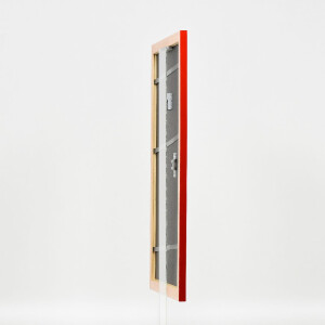 Ramka na zdjęcia z drewna Effect, Profil 43, czerwona, wysoki połysk, 35x50 cm, szkło muzealne