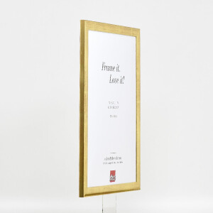 Ramka na zdjęcia z drewna, profil 43, złota, 40x60 cm, szkło muzealne