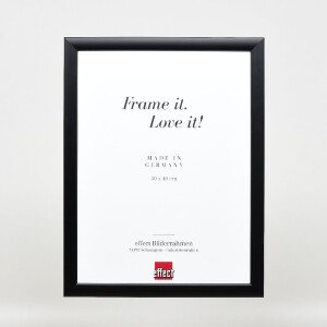 Ramka na zdjęcia z drewna Profil 43, czarna, 45x60 cm, szkło muzealne